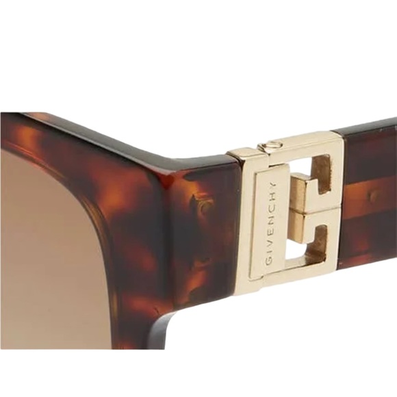 NWT GIVENCHY HAVANA SQUARE SUNGLASSES BROWN, CASE AND CLOTH - Picture 4 of 10